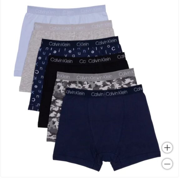 Calvin Klein Boys' Boxer Brief Underwear, 6-pack XL - Picture 1 of 3